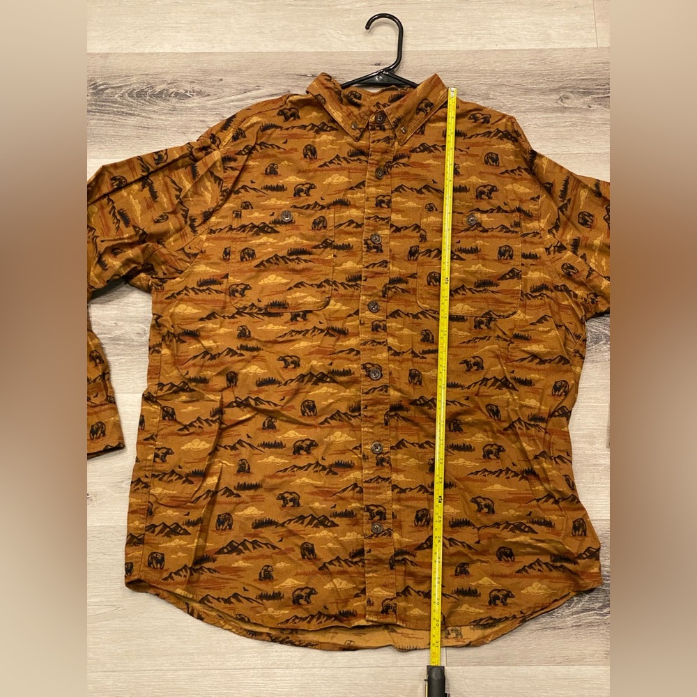 DULUTH TRADING CO Men's Free Swingin' Flannel Shirt Size: L Color:Brown NWOT - Picture 4 of 9